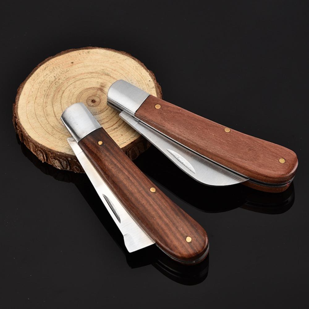 Ostrý zahradnický prořezávací nůž z nerezové oceli, jeden otevřený nůž, skládací roubovací nůž, zahradní nůž