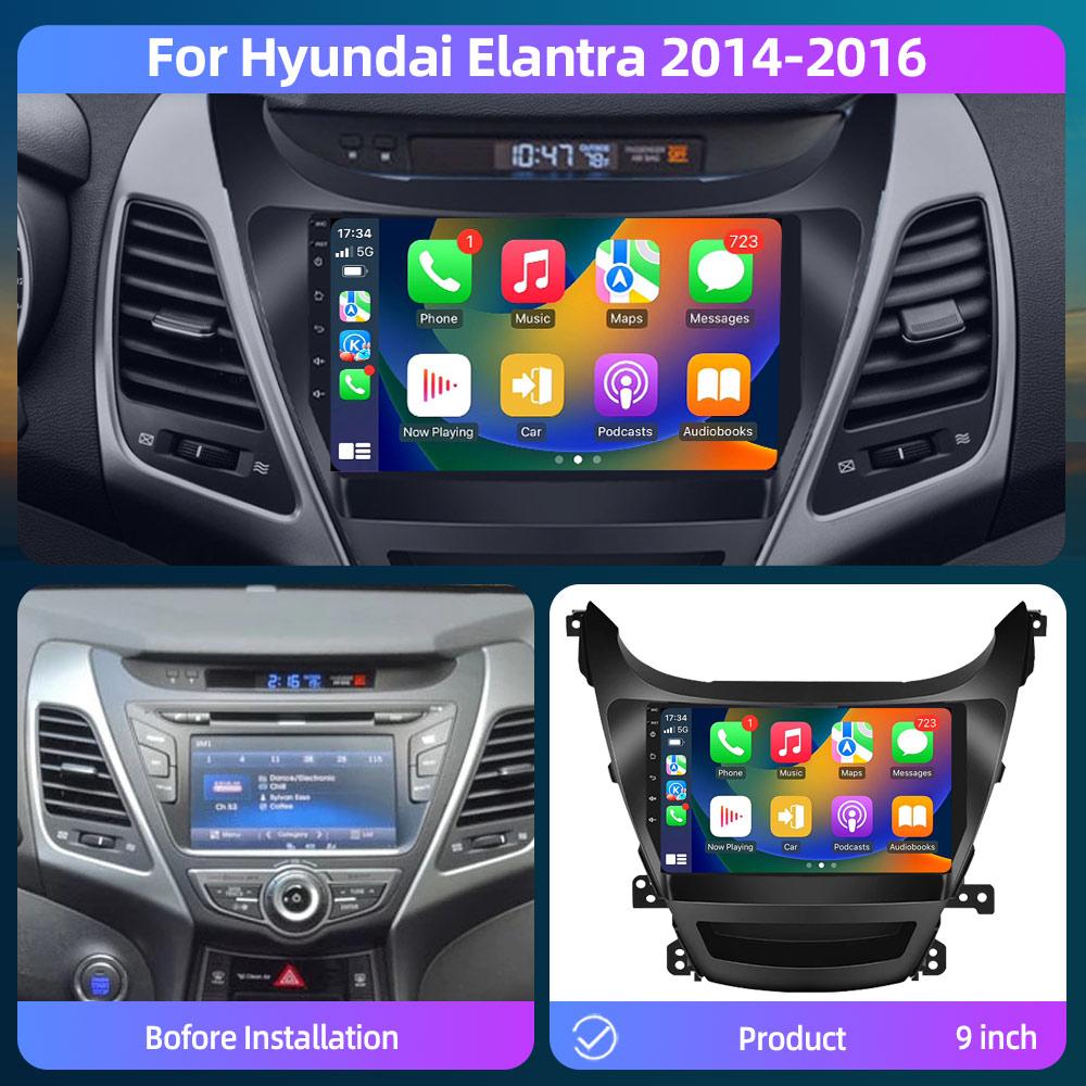 Android Car Radio 9 Inch For Hyundai Elantra 2014-2016 2 Din Touch Screen Car Stereo GPS Wireless Carplay