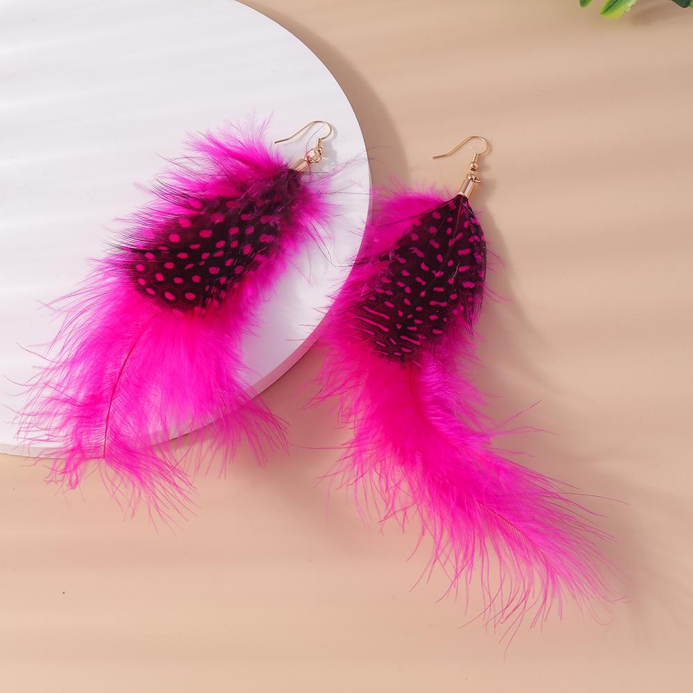 Pretty Feather Drop Earrings for Women Girls Bohemia Earrings Handmade Party Holiday Jewelry Gifts