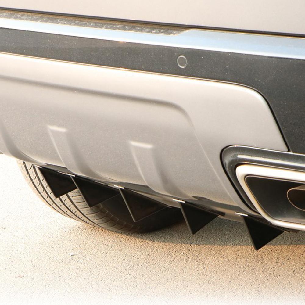 Universal 4 Wing Car Rear Bumper Lip Diffuser Splitter Spoiler Shark Fins For Chevrolet Chevy Camaro For Citroen Peugeot Mazda