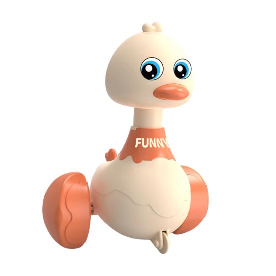 Kids Walking Duck Toy Press Go Inertial Drive Pull Back 360 Degrees Rotatable Head Duck