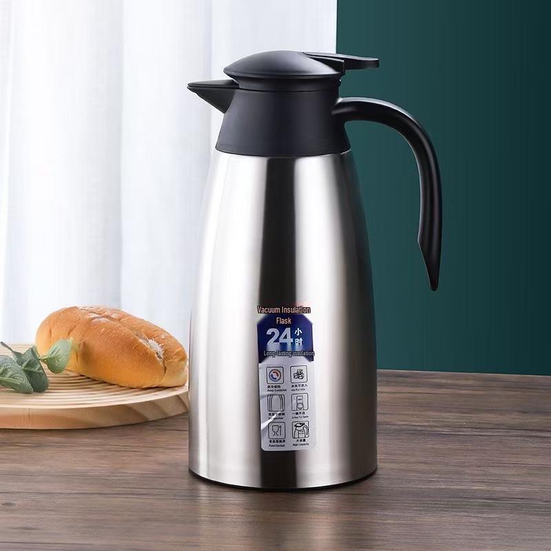 304 Stainless Steel Vacuum Insulated European Teapot Thermos Flask - Large Capacity Hot Water Kettle for Home or Hotel Use