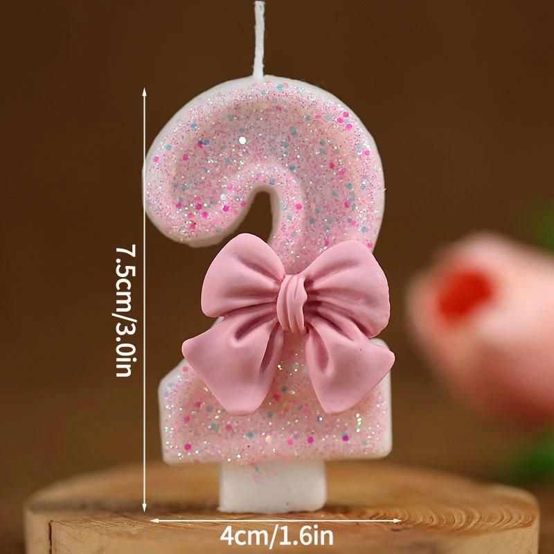 Gradient Butterfly Digital Candle Birthday Cake Topper Table Butterfly Decor 0-9 Purple Number Birthday Candles Party Supplies