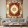 Vintage Ornate Persian Rug Burgundy Cream Floral Medallion Wall Tapestry Classic Decor for Living Room Bedroom Gift