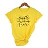 Faith Over Fear Shirt Christian Tee For Women Religion Jesus Woman Clothes Tshirts Vertical Love