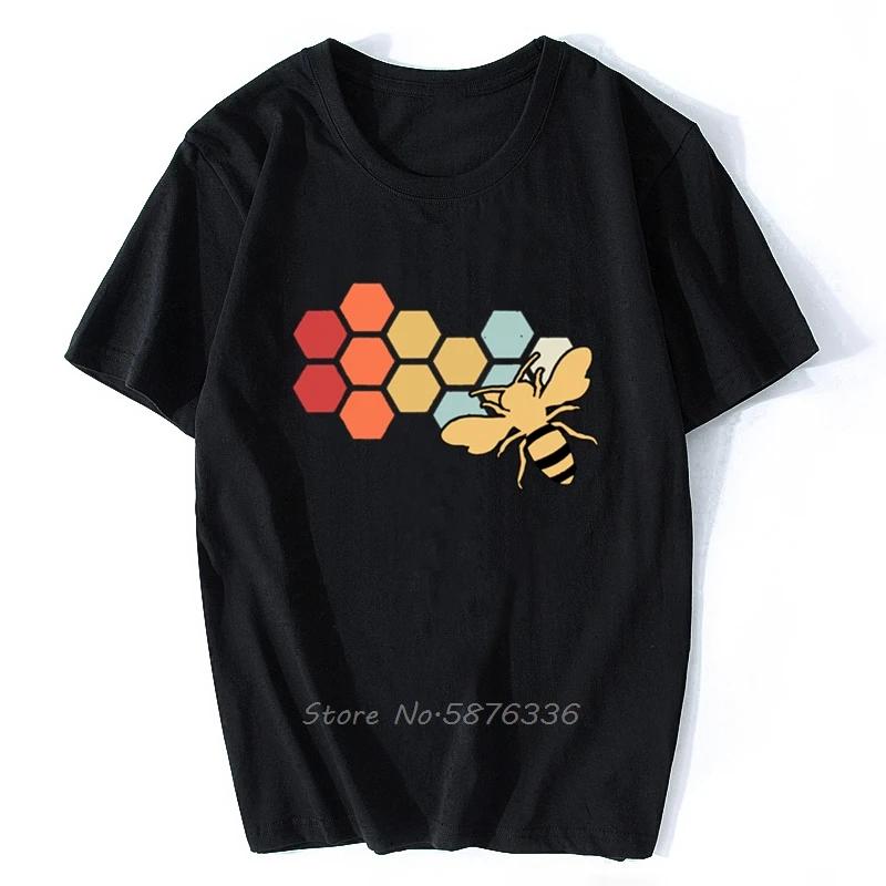 Vintage Beekeeper Beekeeping Honey Funny Bee Black T-Shirt Men  O-neck Tshirt Hip Hop Tees Streetwear Harajuku