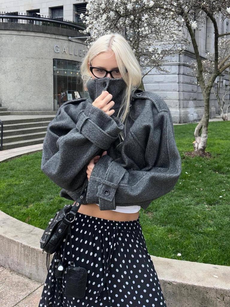 Giacca da Pendolare Donna Monopetto con Collo Rialzato - Collezione Autunno/Inverno 2025 Europea & Americana