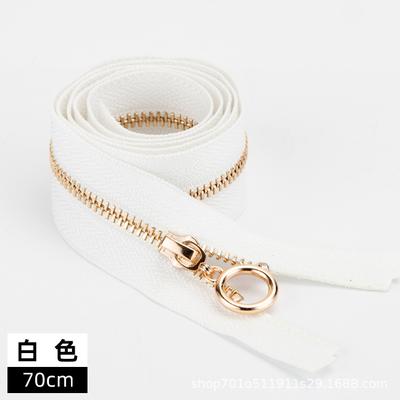 70cm Metal Zipper with Ring Pull Durable Heavy Duty Closed End Suitable for Sewing Garments Bags and Accessories