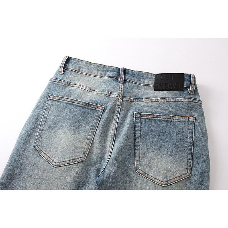 LOSTSHDWS Men's and Women's Spring and Autumn Flared Elastic Jeans Couple Jeans