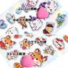 SztukaNana Finish X Double Stickers Soothing Animal Aurora Cute Decorative Stress Squeeze Stickers Set Animal Glossy Heart 3D 4-Piece Set, Puffy,