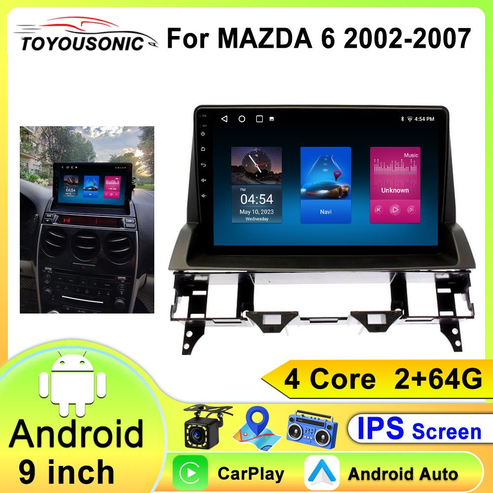 For Mazda 6 2002 2003 2004 2005 2006 2007 2008 Android Auto Wireless Carplay Multimedia Video Player WIFI Car Radio GPS
