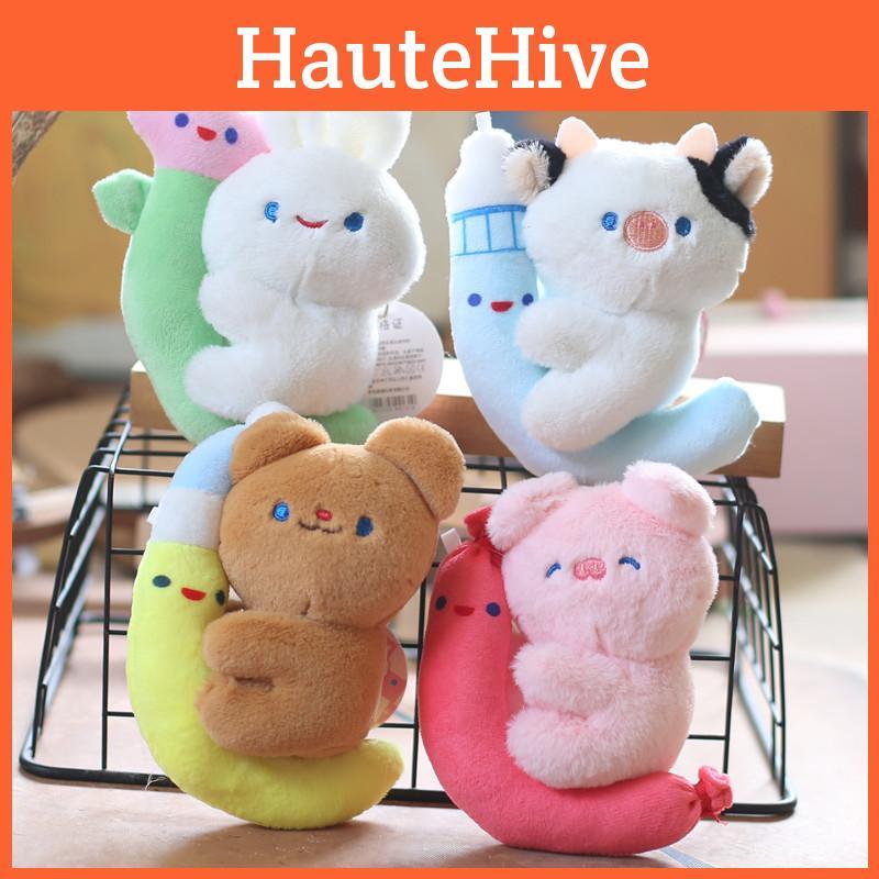 Cute Moon Pig Plush Keychain Ultra-soft Short Plush Stuffed Toy