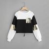 2026 New 3D Digital Printing Hooded Color Matching Short Sweater Women's Loose Fashion Trend Jacket Long Sleeve Top
