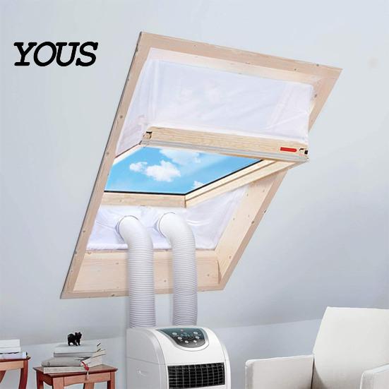 Window Air Conditioner Kit Seal Cloth for Portable AC, Adjustable No Drill Vent Kit, Fabric Cover Sliding
