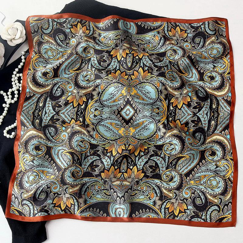 Neuer 100% Naturseide Schal Halstuch Foulard Damen Bandana Schals Frauen Hijab Schal Wickeltuch Quadratisches Kopftuch