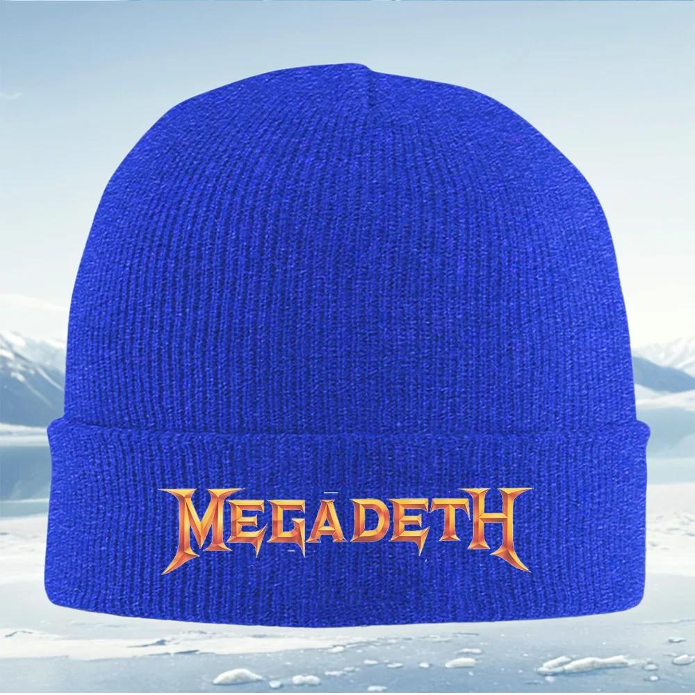 Golden Metal Band Design Knitted Hat Unisex Women Unisex Beanie Pullover Cap Winter Thermal Warm Christmas Outdoor Cycling Hiking S