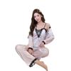 2025 Women's High-Quality Ice Silk Lace Polka Dot Three-Piece French Pajama Set