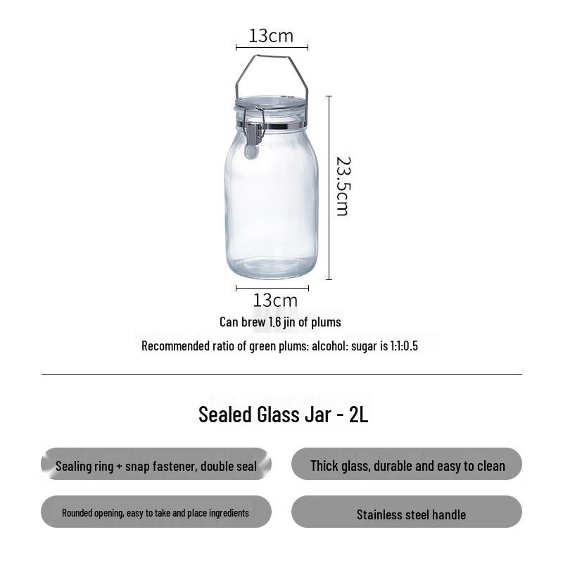 Glass Fermentation and Storage Jar 0.8 jin Plum Capacity