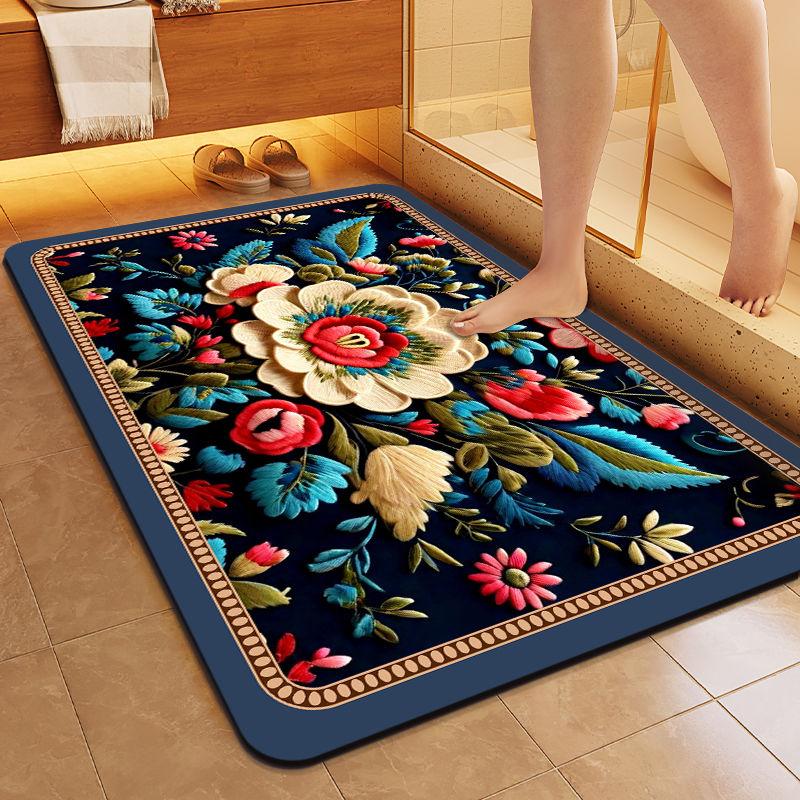 Entrance Mat Bathroom Entrance Door Mat Non Slip Absorbent Wear-resistant Floor Mat Kitchen Mat