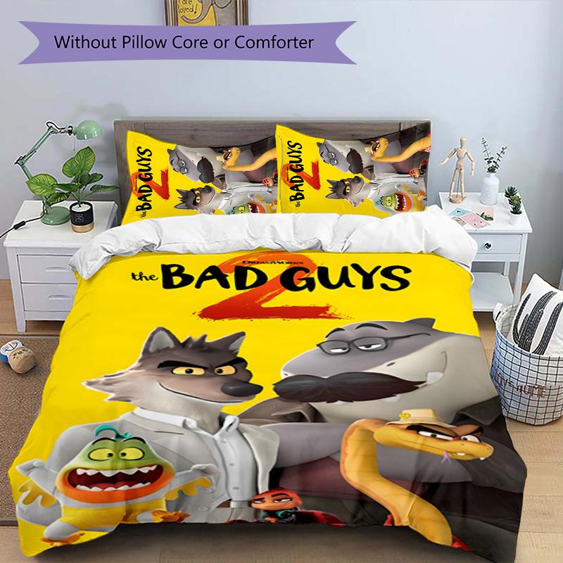 Die Gang 3-teiliges Bettwäsche-Set Bettbezug Verschluss Enthält 1 Bettbezug & 2 Kissenbezüge für Alle Jahreszeiten Schlafzimmer Zuhause Wohnheim Dekor 135cmx200cm