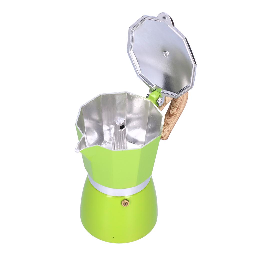 300ML Coffee Pot Moka Maker Coffee Kettle for Gas Stove Ethanol Stove Electrothermal FurnaceGreen