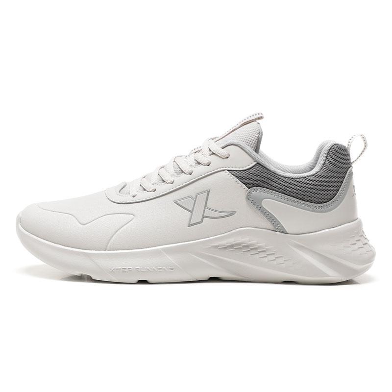 Xtep Fashionable Comfortable Shock Absorbing Non-Slip Wear-Resistant Low-Top Running Shoes Men sneakers White Gray 879419110032-5