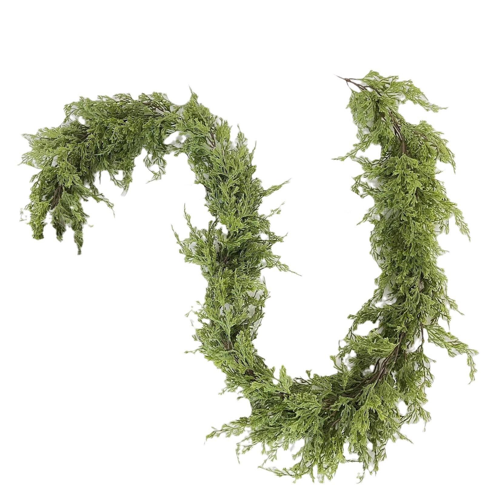 

Имитация зеленых растений, рождественские лозы, зелено-белые, 2,7-метровые рождественские декорации, подвесные аксессуары, дверные украшения, венки и лозы