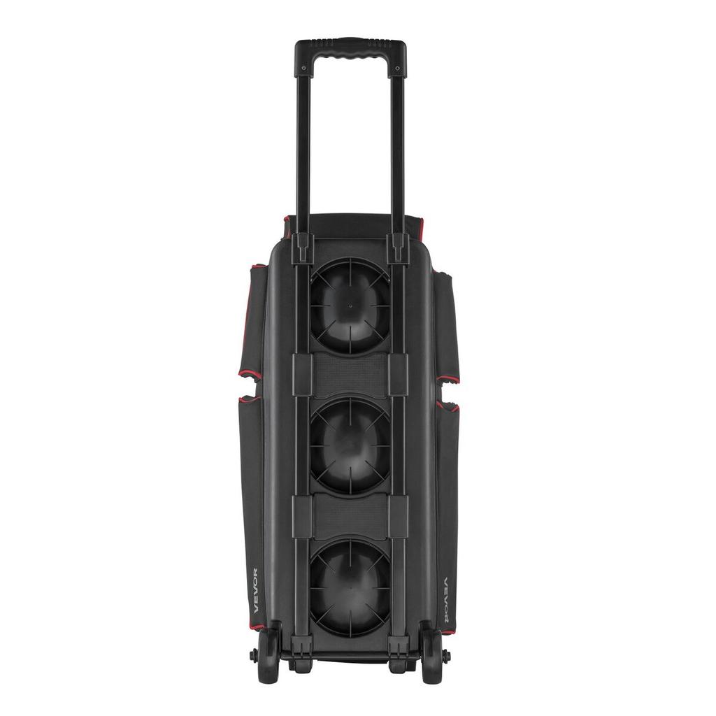 3 Ball Bowling Bag with Wheels Double Roller Bowling Bag Shoe Compartment