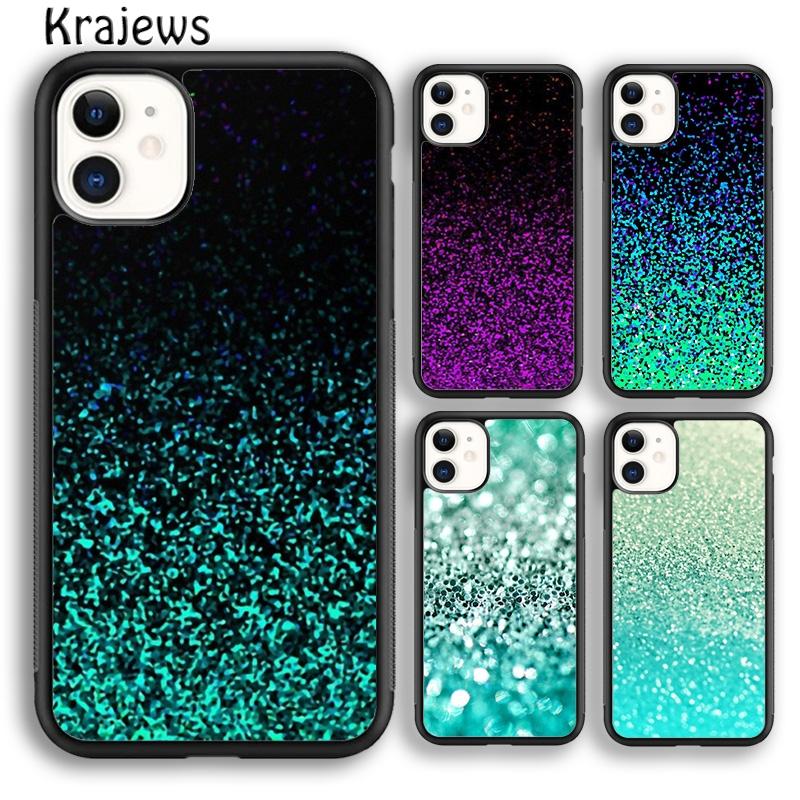 Krajews Mint Glitter pattern Phone Case Cover For iPhone 17 Air 16 15 14 plus 12 13 pro max coque Shell Fundas