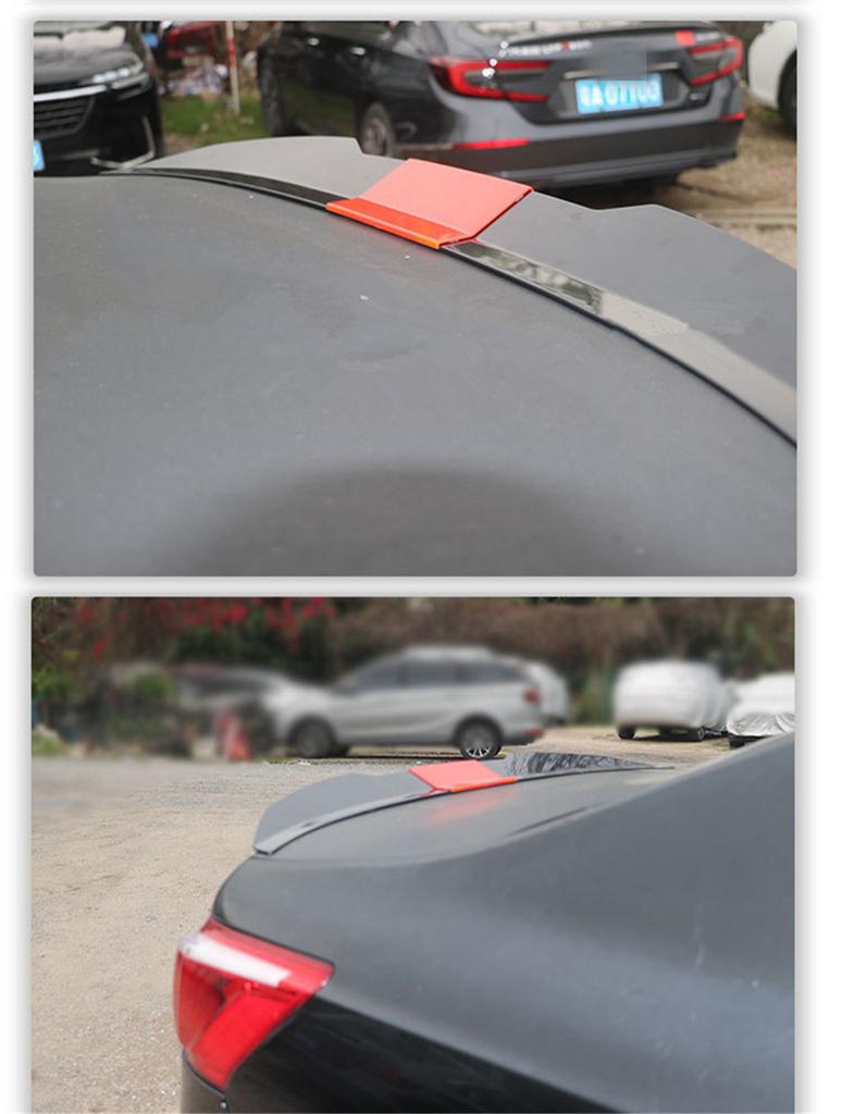 Universal Adjustable Car Rear Trunk Spoiler Lip Roof Tail Wing Glossy Black+ Red