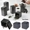 Retro Design Tea Cans Frosted Surface Square Shape Metal Cans Tinplate Material Fine Sand Texture Storage Jar Piggy Bank