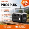 OUKITEL P1000E Plus Portable Power Station, 1800W Output Power, 1024Wh Capacity, LiFePO4, for Families, Camping, and Emergencies