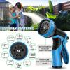100/75/50/25 Foot Heavy-duty Garden Hose with 10 Function High-pressure Spray Nozzle, Copper Aluminum Joint, Leak Proof Design,durable Rubber Material