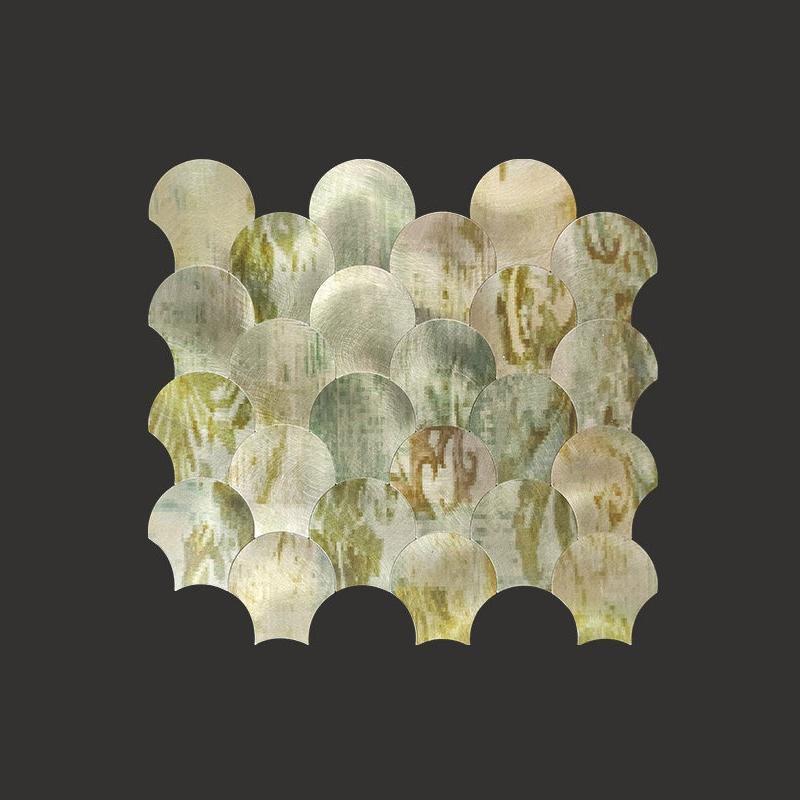 Shell Shape Metal Mosaic Tile Luxury Peel and Stick Self Adhesive Wall Tile for Entrance Hallway Backsplash Art Wall Decor