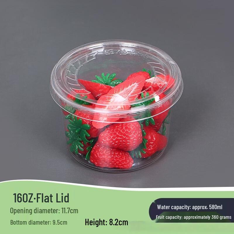 Disposable Clear Plastic Fruit Cups with Lids 100 sets