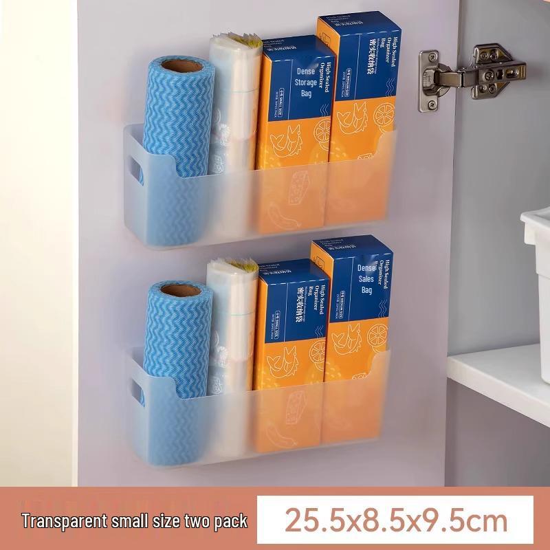 Wall-Mounted Kitchen Storage Rack for Cabinet Doors and Refrigerator Shelves