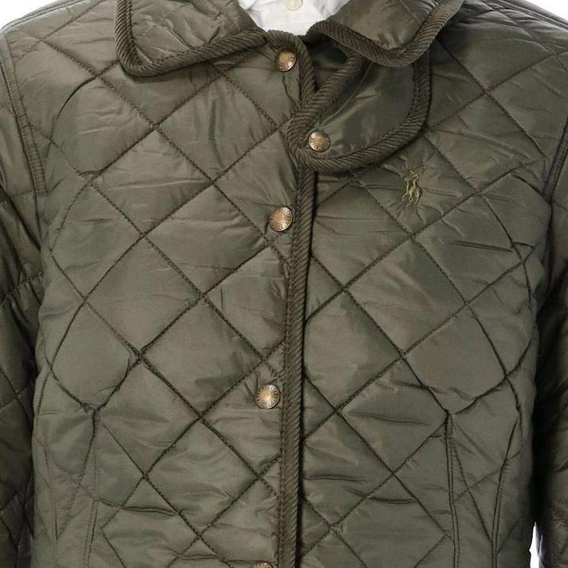 Polo Ralph Lauren Solid Color Quilted Waist-Defining Single-Breasted Padded Jacket Women Jackets Green 211854764-005