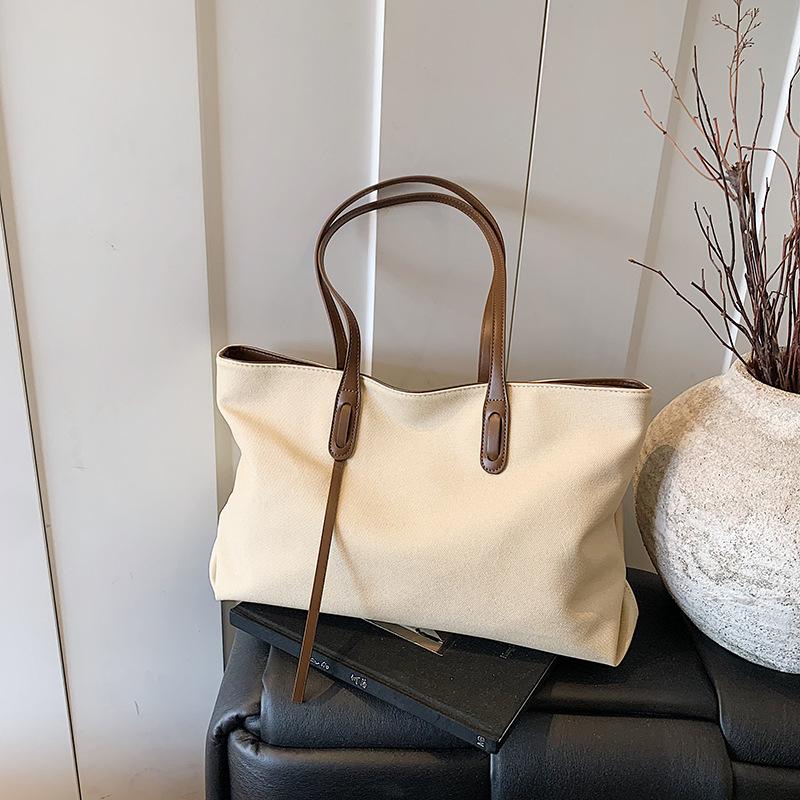 Trend Large-capacity Pu Bag Women's 2025 New Versatile Fashion Shoulder Tote Bag College Student Commuter Bag