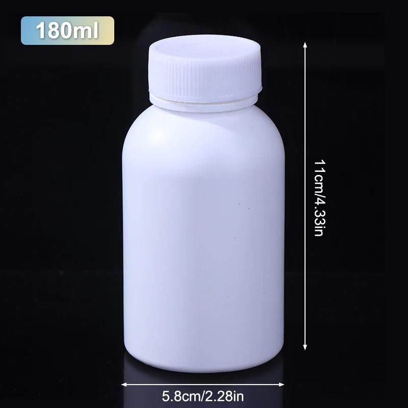 15 ml-180 ml Plastflaske Hvit Medisinflaske Med Skrukork Matkvalitet PE Oppbevaringspakning Beholder Pilleboks Etuiholder