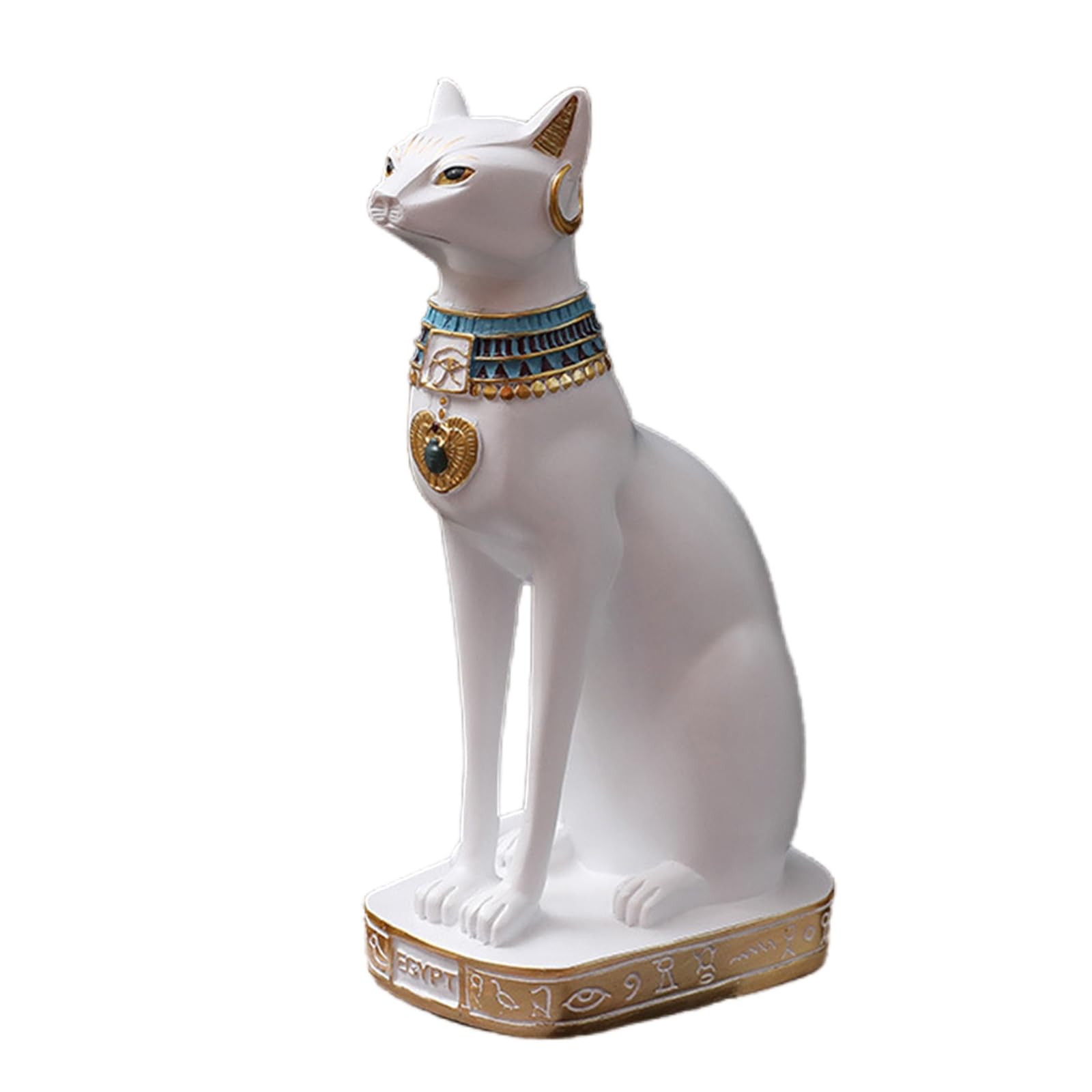 

Egyptian Cat Sculpture Miniature Vintage Ornament for or Perfect as a Gift for a Perfect for Living or Study [SSUPTEMBER2] Figurine, Garden, Home, білий