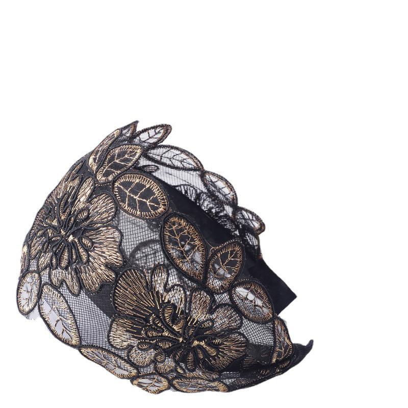 Korean Style Lace Bow Non-Slip Women's Headband for Face Washing and White Hair Coverage