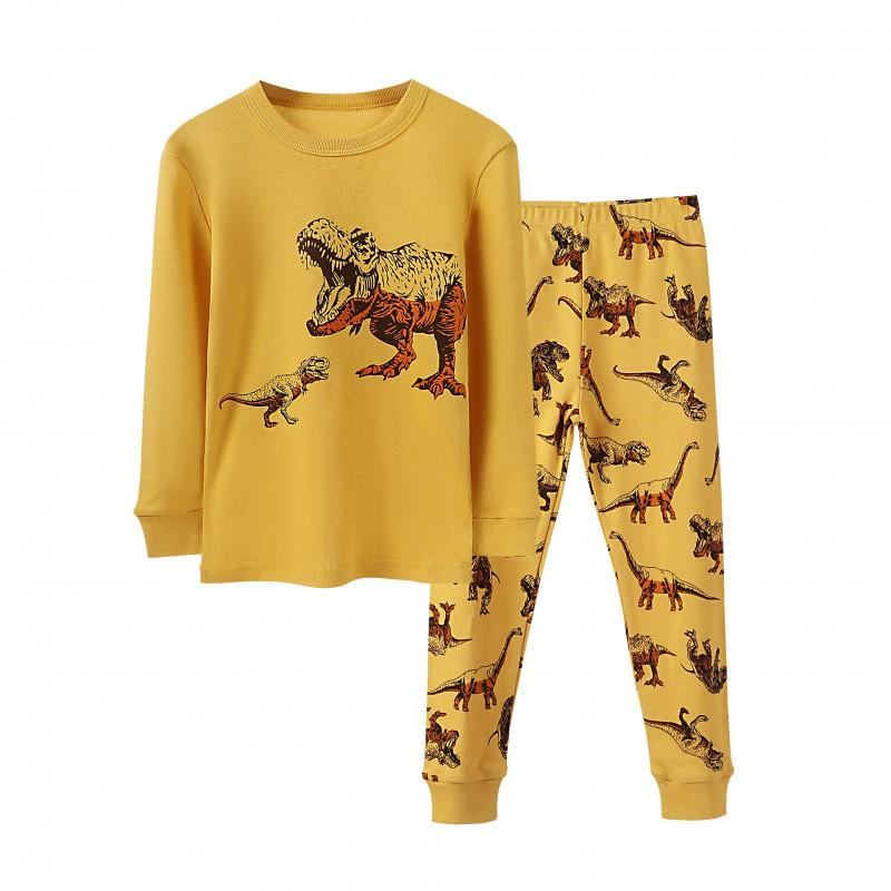 Cartoon Kids Cotton Pajamas Set Long Sleeve Sleepwear Boys Girls 90-140cm