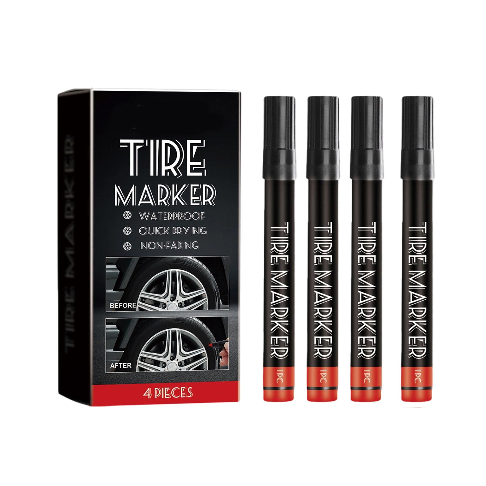 

4PCS Ergonomic Tire Paint Pens Stamps Marking Tool Weatherproof Tire Marking Kit For Automotive Motorcycle Bicycles Tire 1