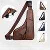 New Men's Chest Bag Large Capacity PU Leather Crossbody Sling Bag,shoulder Bag, for Hiking, Camping, Travel & Daily Essentials