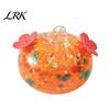 Colorful Glass Hummingbird Feeder Blown Feeder, Outdoor Hanging Nectar Bird with Two Flower Feeding Ports for Garden Backyard Decor