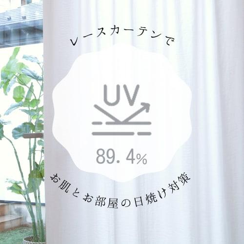 [.co.jp Exclusive] Curtain Laboratory "Heat-Blocking, Insulating, Privacy-Blocking Plain Lace, White" 100cm Wide X 98cm Long, Set of 2 Panels, Energy-