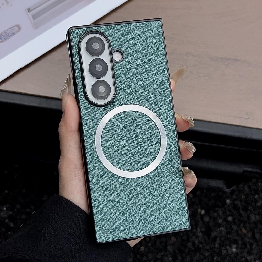 For Samsung Galaxy Z Fold 7 6 5 4 3 Case for Magsafe Fabric Cloth Magnetic Wireless Charging Cover For Galaxy Z Fold7 Fold6 5G