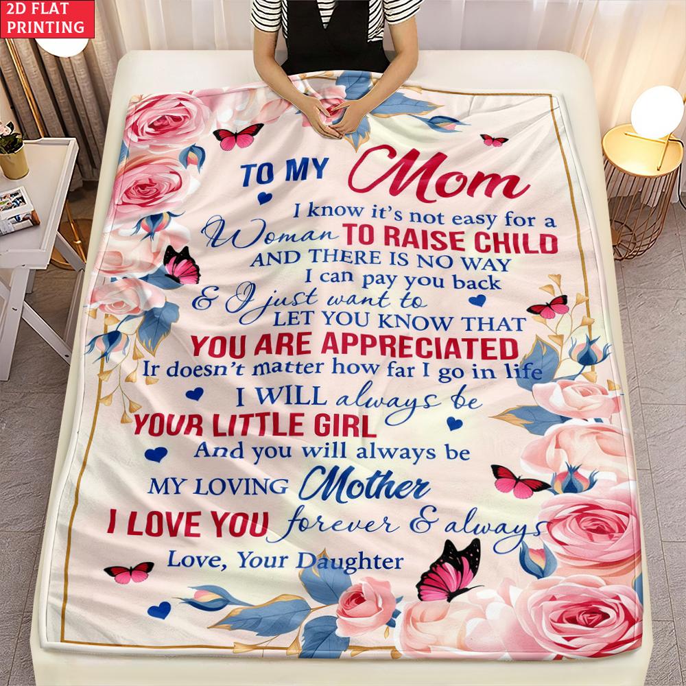 Mother's Day Print thin Flannel Blanket for Bedrooms,Living Rooms,Sofas Blankets,Lunch Breaks,blankets fluffy blanket