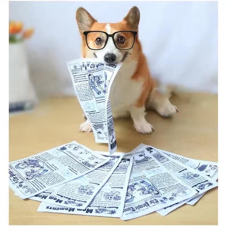 Bite-resistant Newspaper Dog Toys Funny Squeaky Sounder Sounding Paper Small Medium Chew Dog Toys Frenchbull Easy Clean Puppy