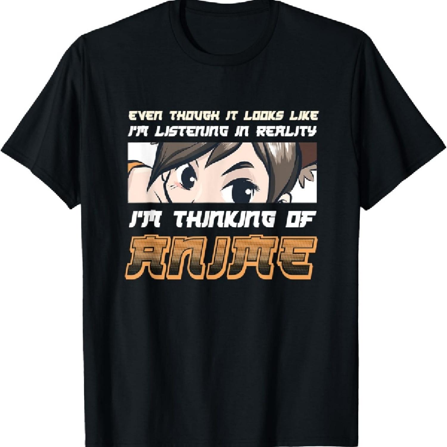 

I m thinking of Anime Gift For An Otaku Manga Cosplay Anime T-Shirt XXXXXL чорний